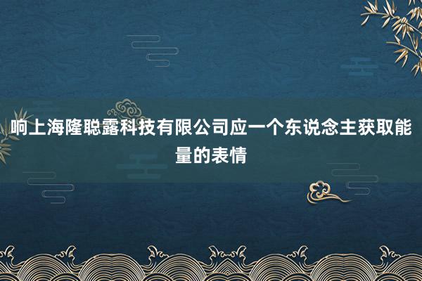 响上海隆聪露科技有限公司应一个东说念主获取能量的表情