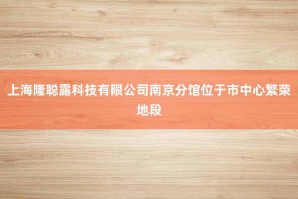 上海隆聪露科技有限公司南京分馆位于市中心繁荣地段